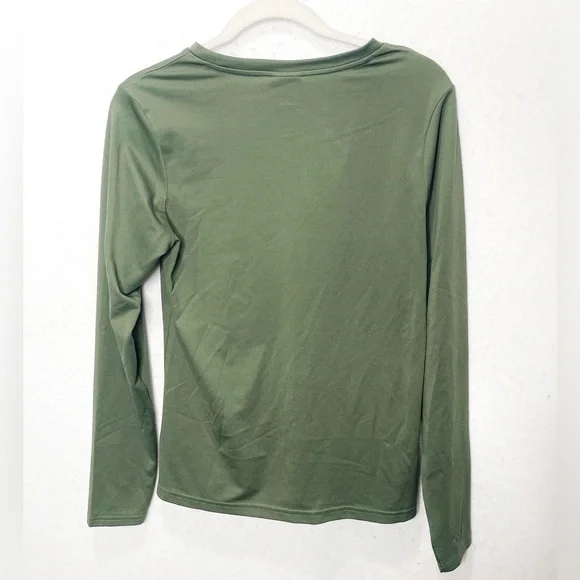 Gymshark Arrival Long Sleeve T-Shirt Slim Fit Dark Green Size Medium Workout Gym - Picture 2 of 3